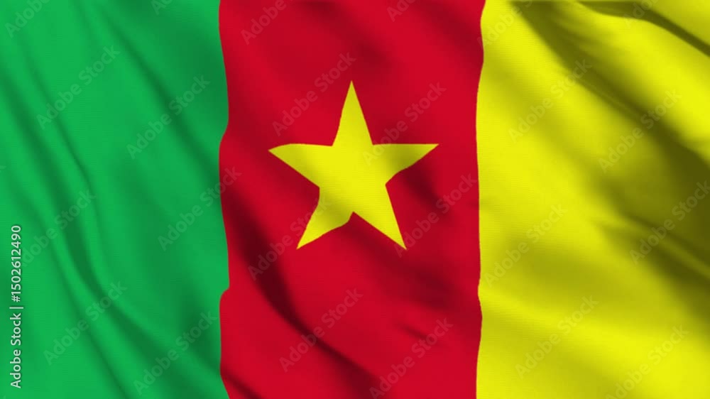 Realistic Cameroon Flag Video, Cameroon Flag Waving Realistic Cameroon Flag Video, Cameroon Flag Waving