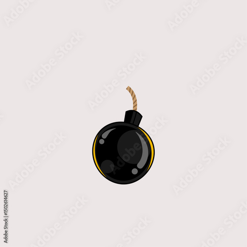 Cartoon bomb icon logo flat vector design