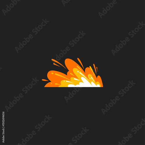 Bomb explosion effect icon logo flat vector design