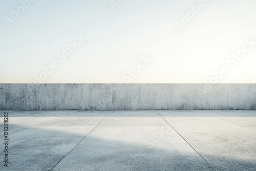 Empty light gray concrete rooftop
