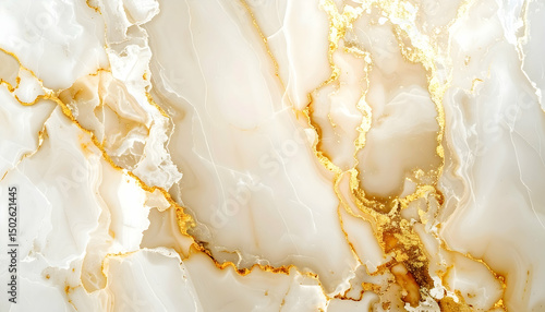 White and Gold Marble Texture Background