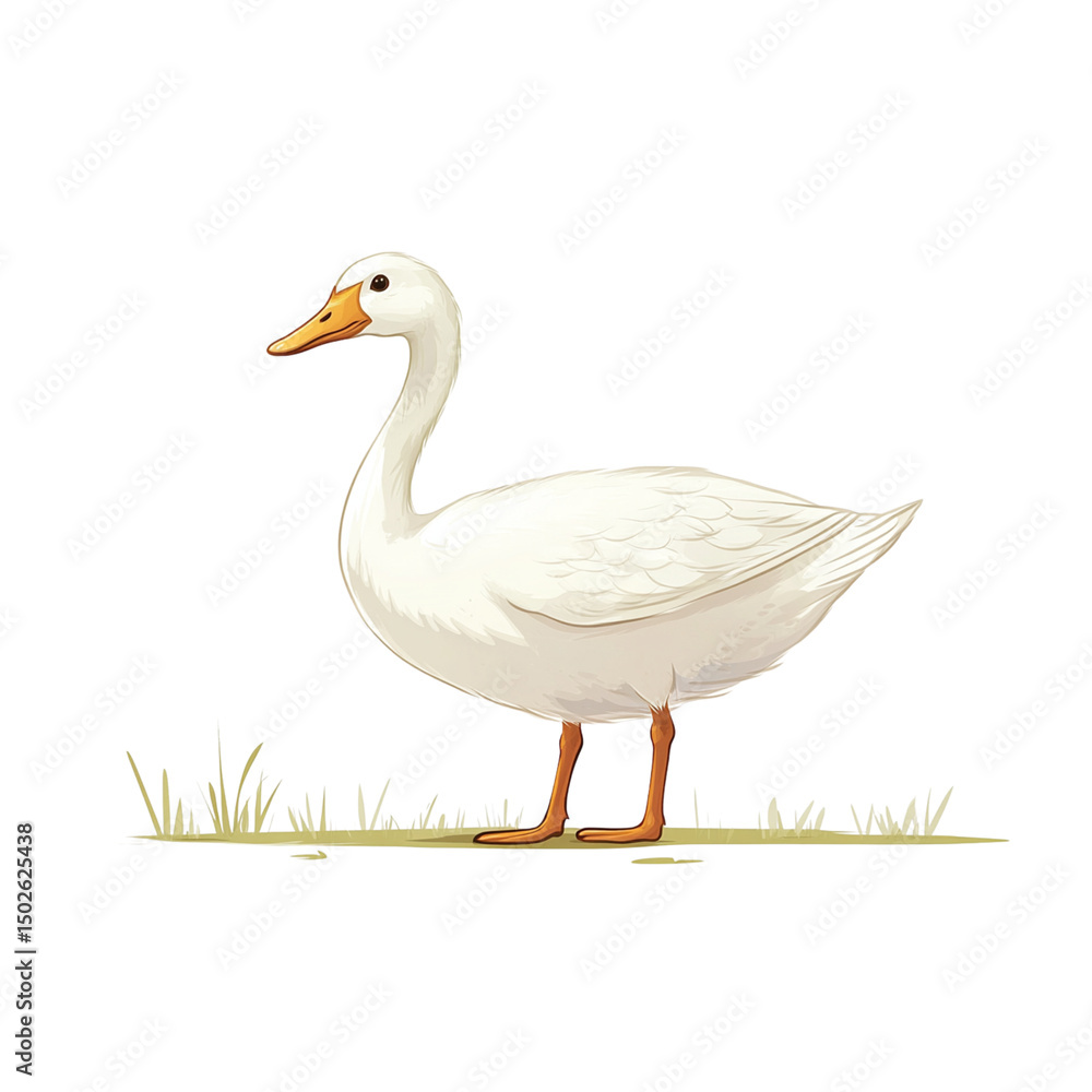 Obraz premium Isolated duck on white background.