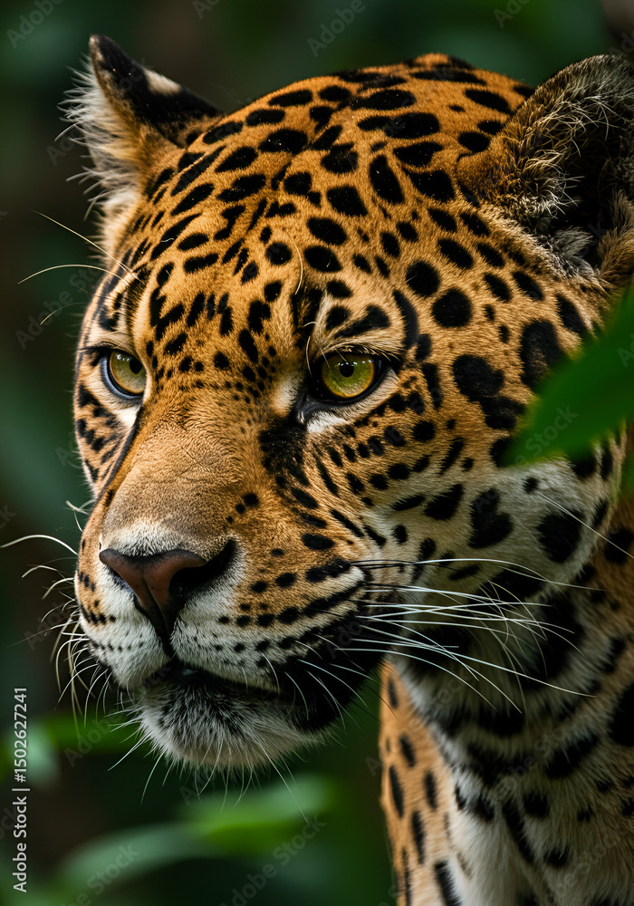 Obraz premium Close-up of a jaguar's head