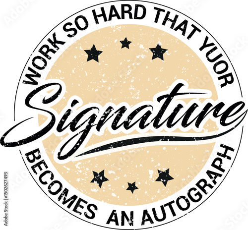 Print crative custom typrography vintage logo type signature t shirt design