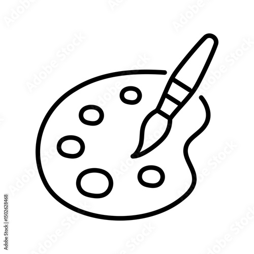 Painting and Brush line icon, symbolizing ceative growth and self-expression