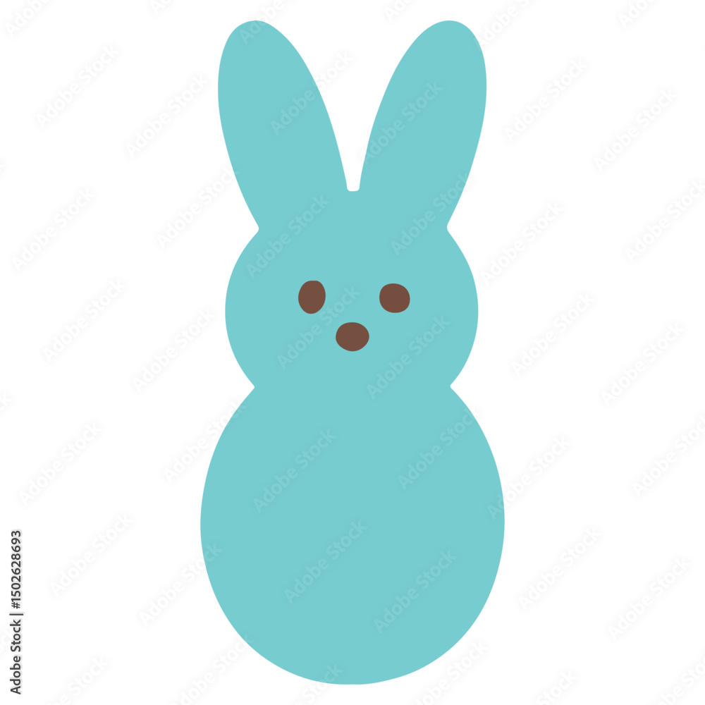 Obraz premium Easter Marshmallow Bunny Illustration, Happy Easter Day Clipart, Easter Festival Cultural Holiday Design Sublimation 