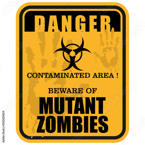 Danger, mutant zombies, poster vector
