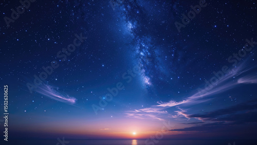 夕暮れの空に星が輝く