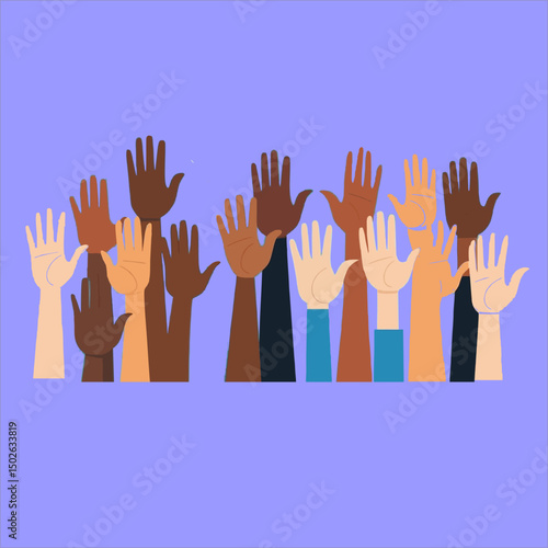Raised hands national volunteer