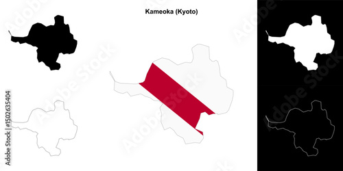 Kameoka (Kyoto) outline map set