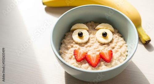 Fun and Healthy Oatmeal Face Creative Kid-Friendly Breakfast Idea