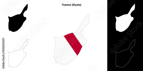 Yosano (Kyoto) outline map set