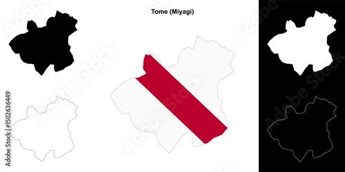 Tome (Miyagi) outline map set