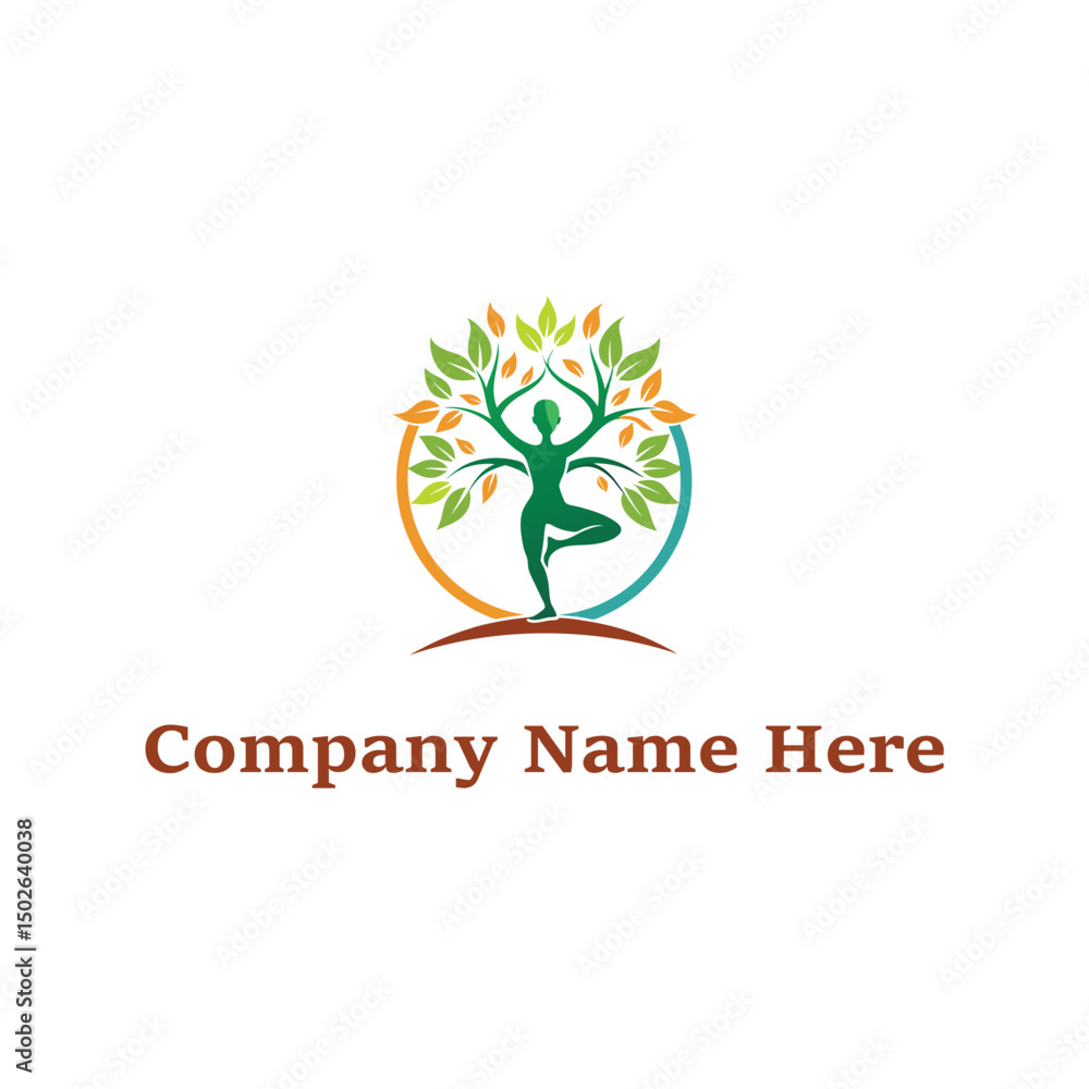Obraz premium yoga tree logo