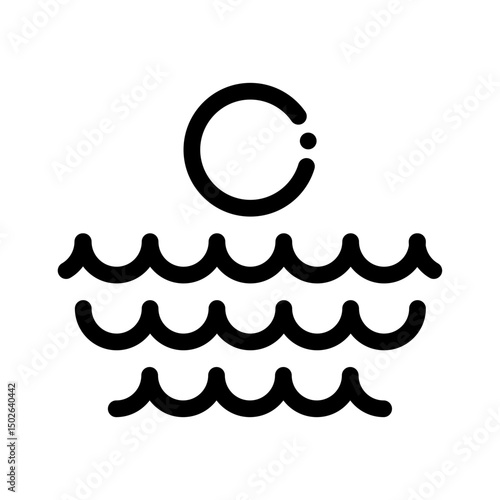 Sunrise, sunset icon, sea icon