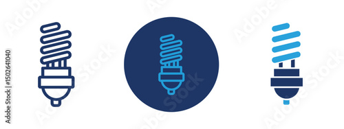 Set of colored pixel perfect energy efficiency light bulb icon  with 1 unexpanded, 1 silhouette, Light bulb icon promoting energy efficiency and eco-conscious lighting.