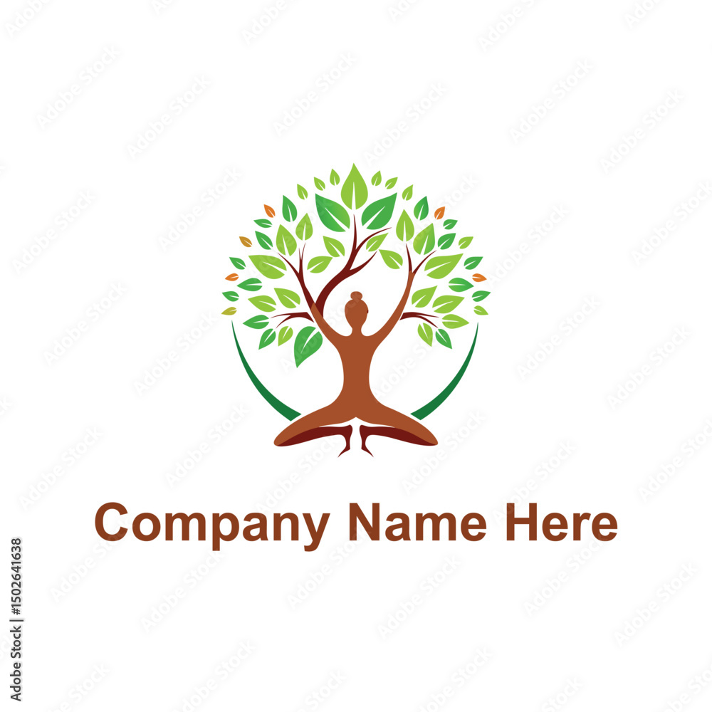 Obraz premium yoga tree logo