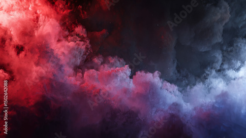 Wallpaper Mural Vivid red and blue clouds swirl together, creating a dramatic, abstract atmospheric effect with a dreamy, cosmic vibe. Torontodigital.ca