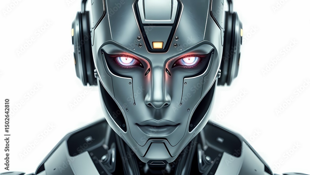 realistic portrait of a humanoid robot realistic portrait of a humanoid robot