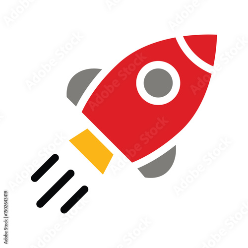 Rocket icon. Vector of rocket launch icon. rocket in the air