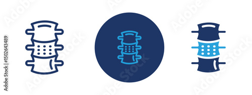 Set of colored pixel perfect Hernia icon  with 1 unexpanded, 1 silhouette, Medical icon showing a hernia, representing internal organ displacement.
