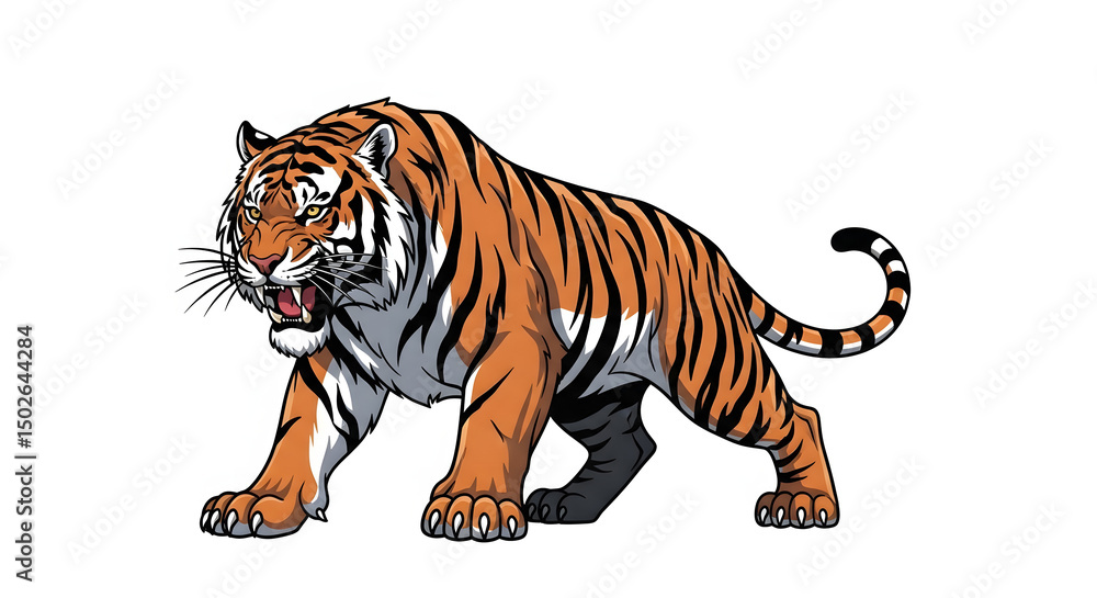 Fototapeta premium Furious Orange Tiger Walking Forward