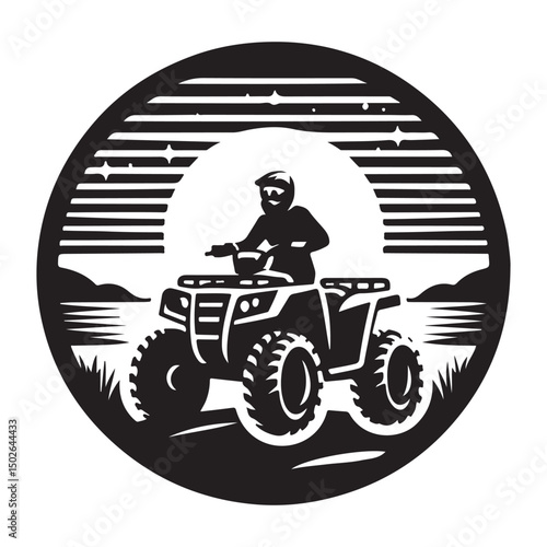 ATV logo vector, quad bike logo vector illustration, silhouette design, vector image