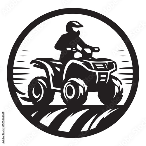 ATV logo vector, quad bike logo vector illustration, silhouette design, vector image