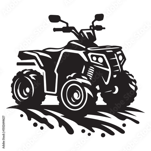 ATV logo vector, quad bike logo vector illustration, silhouette design, vector image