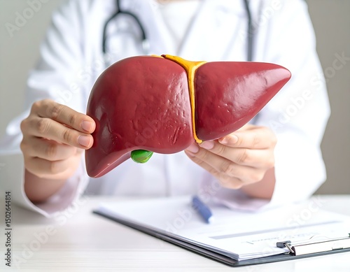 Doctors Hands Holding Liver Model, Gallbladder, Healthcare, Anatomy, Medical, Organ, Hepatology, Dia