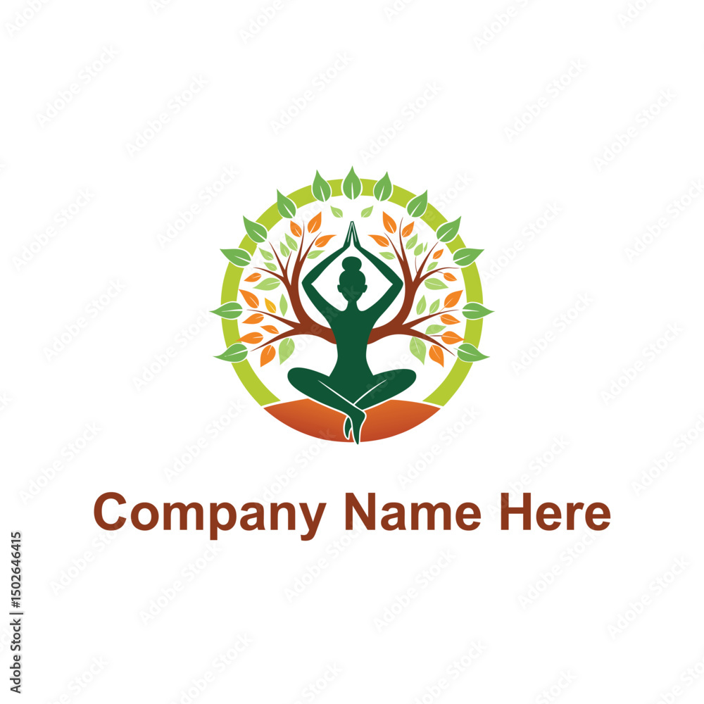 Obraz premium yoga tree logo