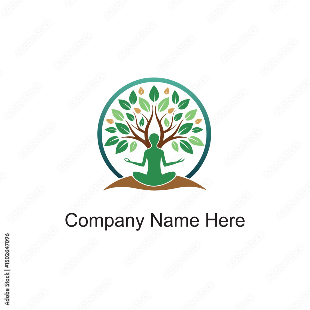 Obraz premium yoga tree logo