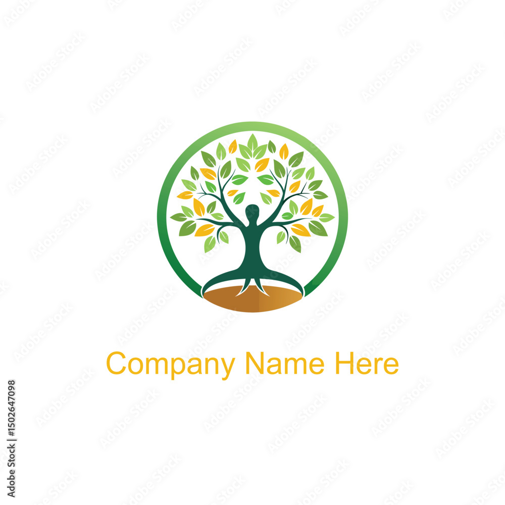 Obraz premium yoga tree logo