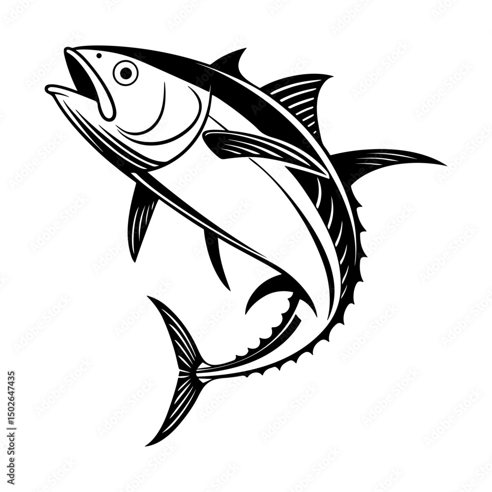 Obraz premium a fish vector icon, simple fish silhouette vector icon template