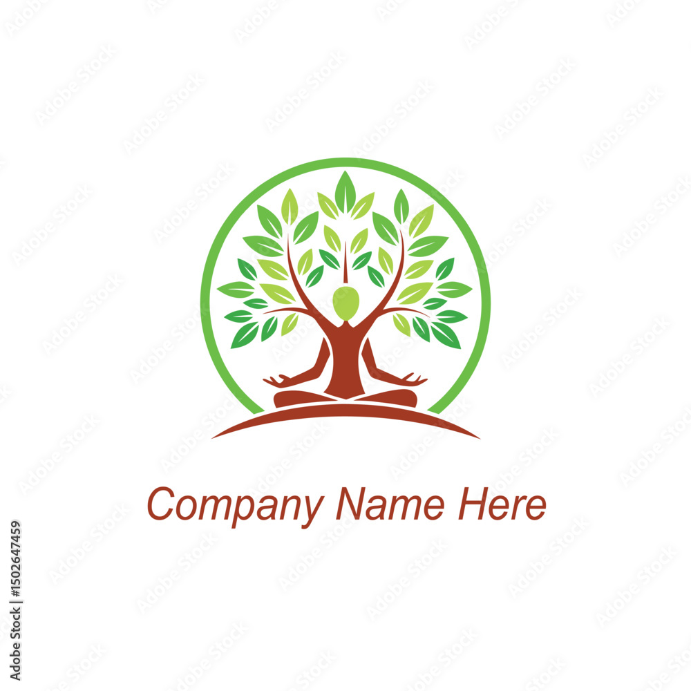 Obraz premium yoga tree logo