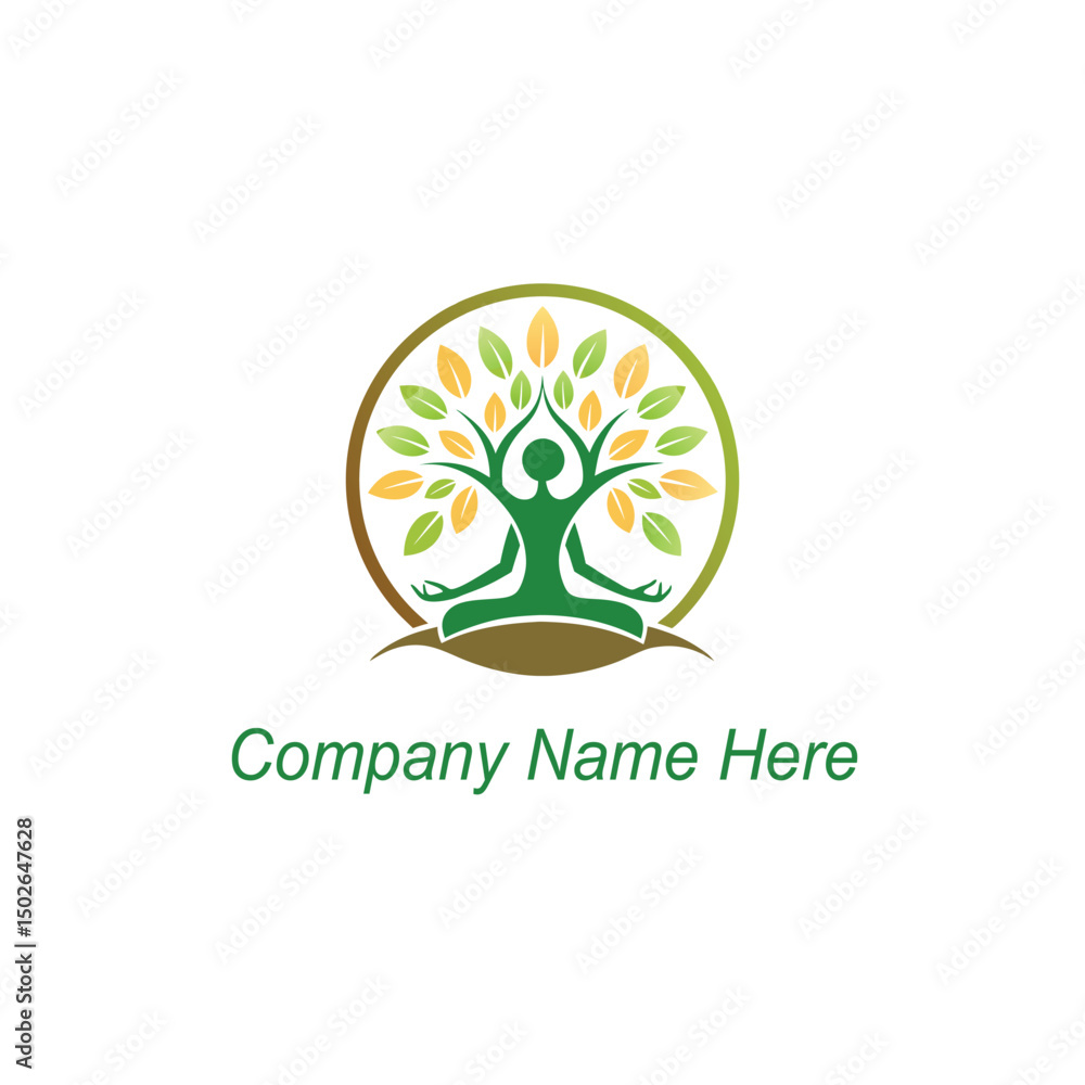 Obraz premium yoga tree logo