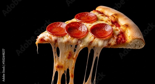 Delicious Pepperoni Pizza Slice with Melted Cheese