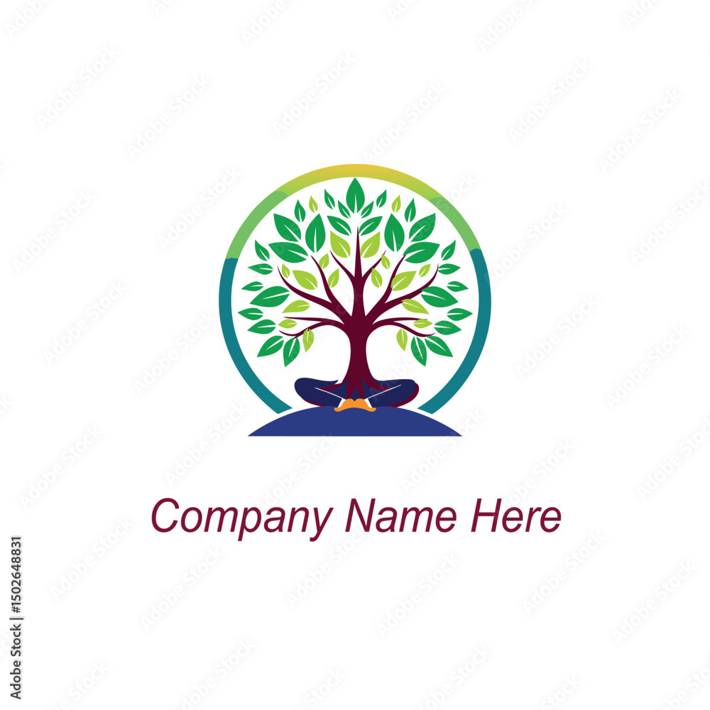 Obraz premium yoga tree logo