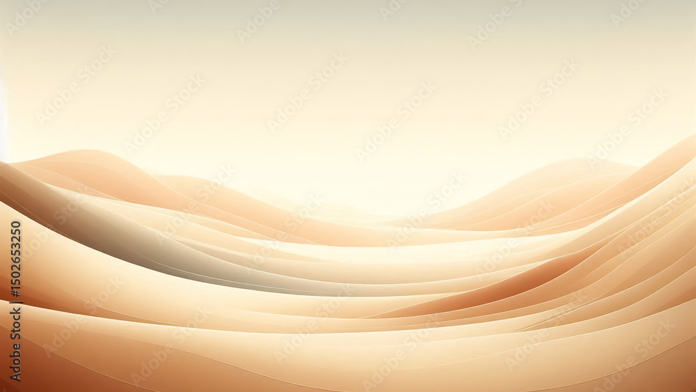 Fototapeta premium Serene Desert Landscape Rolling Sand Dunes at Sunrise