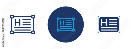 Set of colored pixel perfect Text box icon  with 1 unexpanded, 1 silhouette, Text box icon symbolizing communication or UI elements.