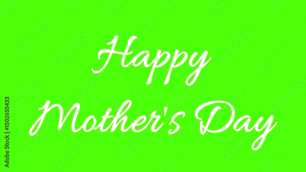 Bright green background with elegant white text wishing a happy Mother's Day, perfect for greeting cards Bright green background with elegant white text wishing a happy Mother's Day, perfect for greeting cards
