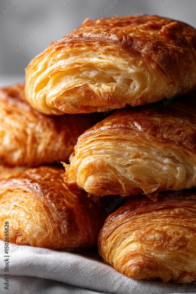 Stack of Warm Golden Croissants Ready to be Enjoyed Stack of Warm Golden Croissants Ready to be Enjoyed