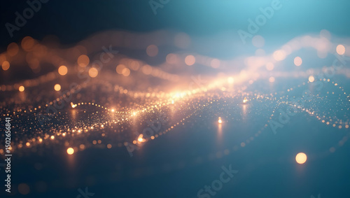 Digital Background Glowing threads run diagonally through a minimal grid, diffused into a soft light surface