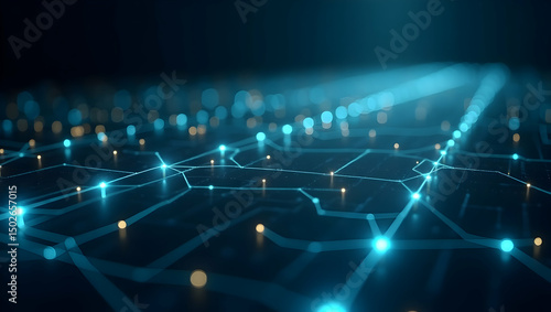 Digital Background Logic-inspired gridlight paths with soft glow and balanced spacing, representing smart decision architecture (2)
