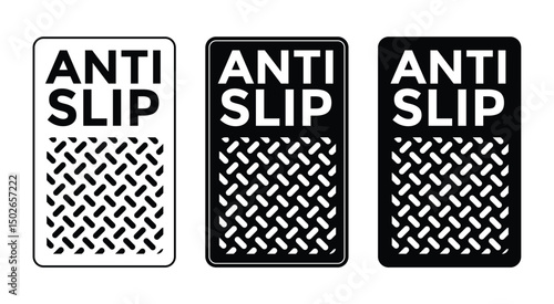 Anti-Slip Warning Signs and Texture Icons