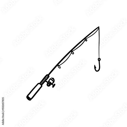 Fishing Rod with Hook Icon