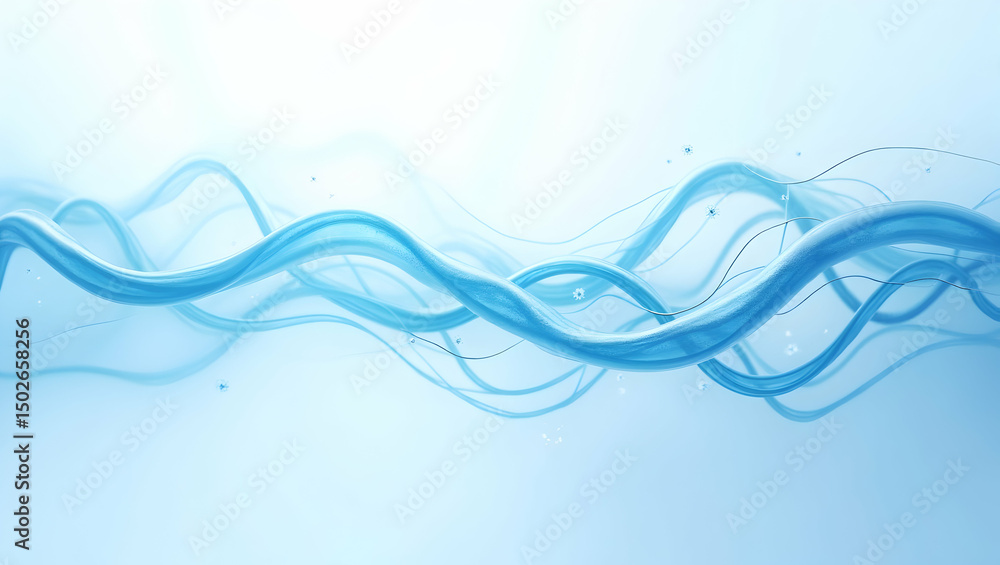 Fototapeta premium Digital Background Cool ice-blue tech veins spread like an organic circuit across a frosty white background