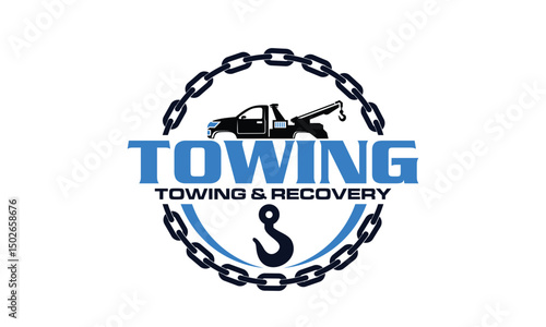 towing logo design vector template