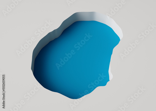 Nauru Map 3d inner extrude map Sea Depth in blue with inner shadow. 3d illustration