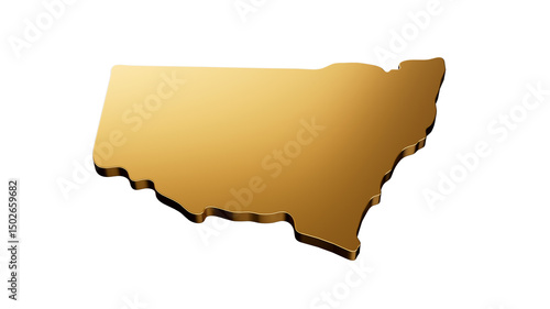 Φωτογραφία New South Wales gold brass map isolated on white background